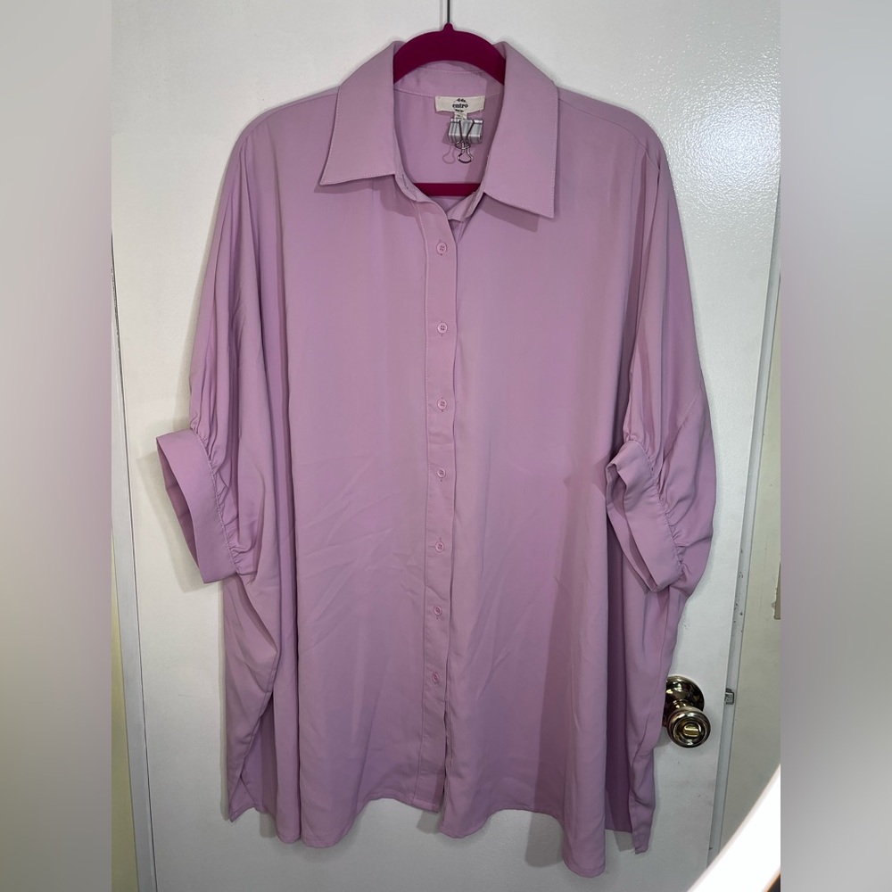 Entro Light Purple Button-Up Blouse
